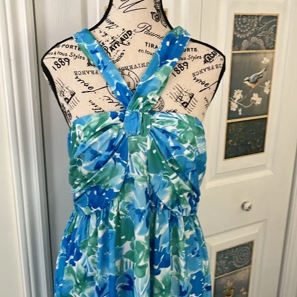 Grace Karin Blue and Green Floral Maxi Dress - Picture 5 of 16